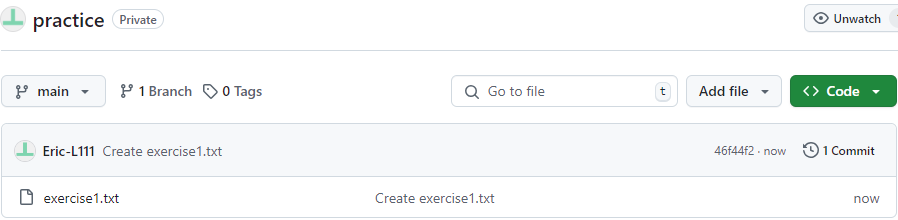 Image of GitHub displaying new repository